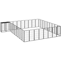 vidaXL Parc pour chien 38panneaux Noir 50x100cm Acier enduit de poudre