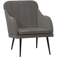 vidaXL Fauteuil gris foncé 63x76x80 cm velours