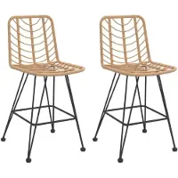 vidaXL Tabouret de bar 2 pcs. 45x56x103,5 cm rotin PE et acier