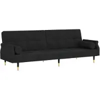 vidaXL Canapé-lit avec coussins noir velours