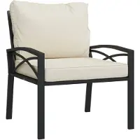 vidaXL Chaise de jardin avec coussins couleur sable 68x76x79 cm Acier