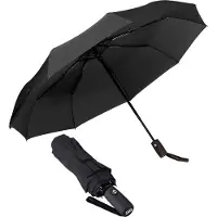 TRVLMORE Parapluie automatique Storm - jusqu'à 100km p/h - Ø 107 cm - Noir