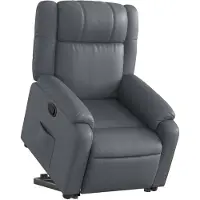 vidaXL Fauteuil relax avec releveur Gris Similicuir