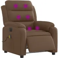 vidaXL Fauteuil de massage électrique Marron Tissu