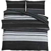 vidaXL Ensemble de literie noir et blanc 200x200 cm coton