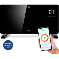 Gologi Chauffage électrique - Convecteur avec thermostat - Fonctionne par App et commandes tactiles - Jusqu'à 25m2 - 2000W Heater - Noir