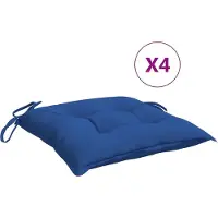 vidaXL Coussins de chaise lot de 4 bleu 40x40x7 cm tissu oxford