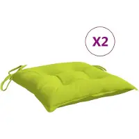 vidaXL Coussins de chaise lot de 2 vert brillant 40x40x7 cm