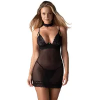 Obsessive Donarella Chemise & Culotte Noir XS/S