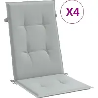 vidaXL Coussins de chaise à haut dossier 4 pcs. Melange gris clair 120x50x4 cm Tissu