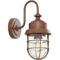 LINDBY Luminaire Extérieur , Adalie, dimmable, Brun / rouille, Terrasse, Métal, Rustique