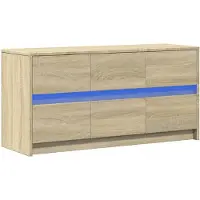 vidaXL Armoire TV avec éclairage LED Chêne Sonoma 100x34x50 cm