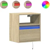 vidaXL Armoire TV murale avec éclairage LED Sonoma 41x31x45 cm