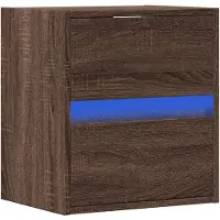 vidaXL Armoire TV murale avec éclairage LED aspect chêne 41x31x45 cm