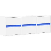 vidaXL Armoire TV murale avec éclairage LED blanc 130x31x45 cm