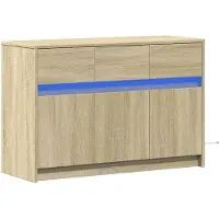 vidaXL Armoire TV avec éclairage LED Chêne Sonoma 91x34x61 cm