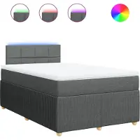 vidaXL Lit boxspring avec matelas gris foncé 120x200 cm Tissu