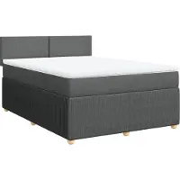 vidaXL Lit boxspring avec matelas gris foncé 160x200 cm Tissu