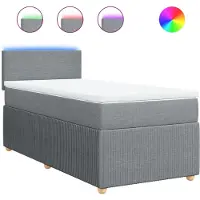 vidaXL Lit boxspring avec matelas gris clair 80x200 cm Tissu