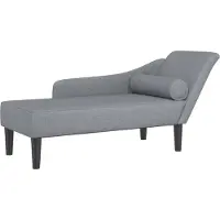 vidaXL Chaise longue avec coussin gris clair Tissu