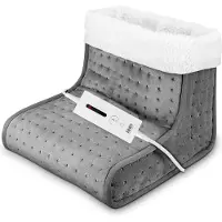 Sanbo Chauffe-pieds électrique avec minuterie - 5 niveaux de chaleur - Insert intérieur lavable - Électrique - Chauffe-pieds - Anthracite