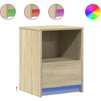 vidaXL Armoires de chevet et lumières LED 2 pcs chêne sonoma