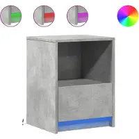 vidaXL Armoires de chevet et lumières LED 2 pcs gris béton
