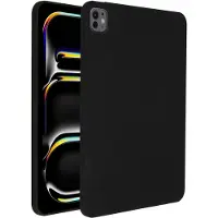 Accezz Coque Liquid Silicone avec porte-stylet pour Apple iPad Pro 11 (2025) M5 / (2024) M4 - Noir