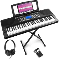 Max Rhapsody61P keyboard set met sutainpedaal, standaard en koptelefoon - Complete (61 Boutons), Synthétiseur, Noir