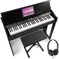 Max RhapsodyDP61 complete keyboard set - digitale piano met meubel inclusief bankje en (61 Boutons), Synthétiseur, Noir