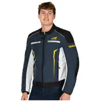 FASTWAY Veste d'équipe de moto T-2212 Bleu/Blanc/Noir/Jaune XL unisex