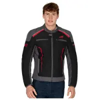 FASTWAY Veste d'équipe de moto T-2212 Noir/Gris/Rouge XS unisex