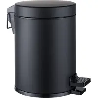 FortiFura Calvi poubelle à pédale - 5 litres - ronde - noir mat SW1111577