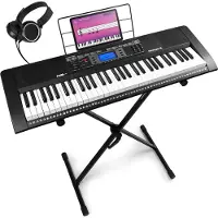 Max Rhapsody61 keyboard piano met 61 toetsen - Complete keyboard set met standaard en (61 Boutons), Synthétiseur, Noir