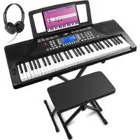 Max Rhapsody61P keyboard set - met standaard, bankje en koptelefoon - 61 (61 Boutons), Synthétiseur, Noir