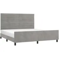 vidaXL Cadre de lit avec tête de lit gris clair 180x200 cm velours