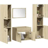 vidaXL Ensemble de meubles de salle de bain 4 pièces en bois composite chêne Sonoma