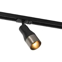 QAZQA Spot moderne noir avec canon de fusil pour système sur rail monophasé GU10 50mm - Iconic Kohua