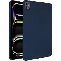 Accezz Coque Liquid Silicone avec porte-stylet Apple iPad Pro 11 (2025) M5 / (2024) M4 - Bleu foncé