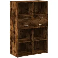 vidaXL Highboard chêne fumé 80x42,5x124 cm bois composite