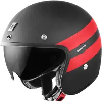 Bogotto V587 Crono Carbon Mat Noir Rouge Casque Jet Taille XL