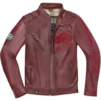 Black-Cafe London Istanbul Motorrad Lederjacke, rot, 50