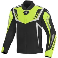 Berik Toronto Black White Yellow Waterproof Textile Motorcycle Jacket Taille 52