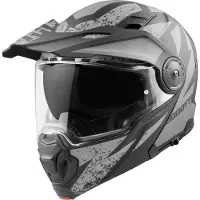 Bogotto Casque modulable FG-102 Safari en fibre de verre pour enduro, noir mat/gris, XL
