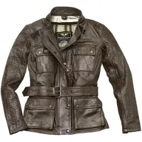 Black-Cafe London Madrid Veste en cuir de moto dames