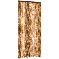 vidaXL Rideau moustiquaire ocre et blanc 90x220 cm chenille