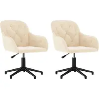 vidaXL Chaise de salle à manger 2 pcs. Pivotantes Crème Velours