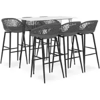 vidaXL Ensemble de bar 7 pièces blanc et gris