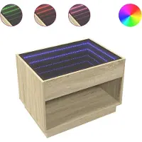 vidaXL Table basse avec Infinity-LED Chêne Sonoma 70x50x50 cm