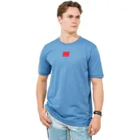 HUGO BOSS T-Shirt 'Diragolino212' bleu denim / rouge / noir